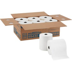 GEORGIA PACIFIC Enmotion 8" Recycled Paper Towel Rolls, White 89430