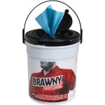 BRAWNY PROFESSIONAL Disposable Wet Hand Cleaning Towels, Blue 21501