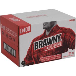 BRAWNY PROFESSIONAL D400 Disposable Cleaning Towels, Convenience Case, White 20080/03