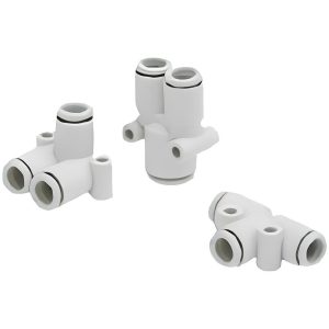SMC PNEUMATICS Push-to-Connect Push-to-Connect Fitting: Y Connector, 10.00 mm OD KQ2U10-00A