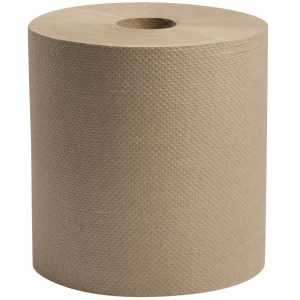 PRO-SOURCE Paper Towels: Hard Roll, 6 Rolls per Case, Roll, 1 Ply, Natural, Recycled Fiber 68995547