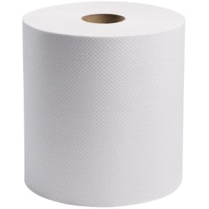 PRO-SOURCE Paper Towels: Hard Roll, 6 Rolls per Case, Roll, 1 Ply, White, Recycled Fiber 68995554