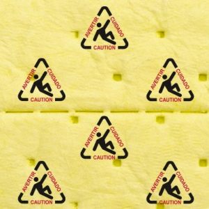 BRADY SPC SORBENTS Sorbent Pad: Chemical & Hazmat Use, 15" Wide, 150' Long, 20 gal, Black, Red & Yellow CH15P