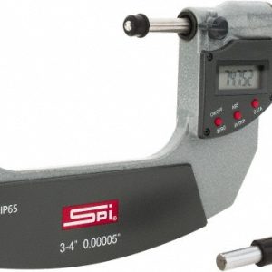 SPI Electronic Outside Micrometer: 4" Max, Solid Carbide Face, IP65 CMS150410006