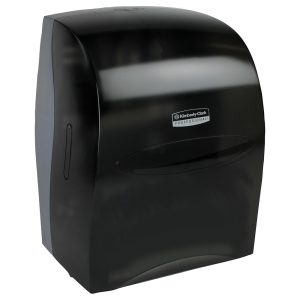 KIMBERLY-CLARK PROFESSIONAL Sanitouch Manual Hard Roll Towel Dispenser, Black, for 1.5" Core Roll Towels, 12.63" x 16.13" x 10.2" 09990