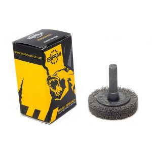 BRUSH RESEARCH MFG. Wheel Brush: 1-1/2" Wheel Dia, 7/16" Face Width, Crimped BMC14AY500SC