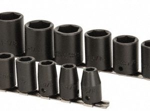 PROTO Socket Set: Impact Standard, 15 Pc, 1/2" Drive, 3/8 to 1-1/4" J74104