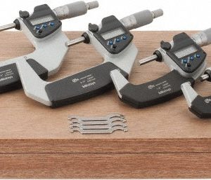MITUTOYO 0 to 4" Range, 0.001mm Resolution, IP65, 4 Piece Electronic Outside Micrometer Sets 293-961-32
