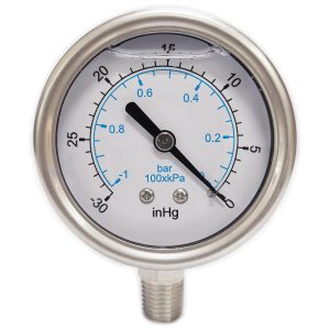 VALUE COLLECTION Pressure Gauge: 2-1/2" Dial, 1/4" Thread, NPT, Lower Mount 116AL25VAC
