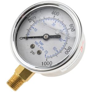 VALUE COLLECTION Pressure Gauge: 2-1/2" Dial, 1,000 psi, 1/4" Thread, NPT, Lower Mount 115AL25K01