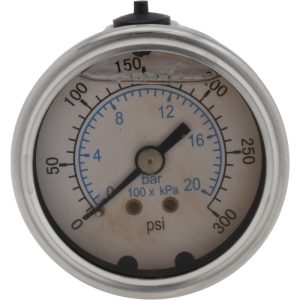 VALUE COLLECTION Pressure Gauge: 2" Dial, 300 psi, 1/4" Thread, NPT, Center Back Mount 115AB20300
