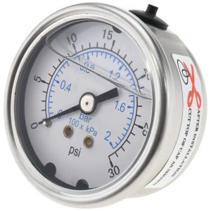 VALUE COLLECTION Pressure Gauge: 2" Dial, 30 psi, 1/4" Thread, NPT, Center Back Mount 115AB20030
