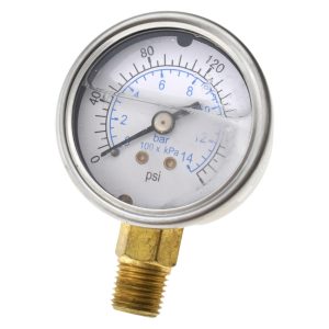 VALUE COLLECTION Pressure Gauge: 2" Dial, 200 psi, 1/4" Thread, NPT, Lower Mount 115AL20200