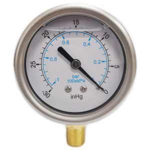 VALUE COLLECTION Pressure Gauge: 2-1/2" Dial, 1/4" Thread, NPT, Lower Mount 115AL25VAC