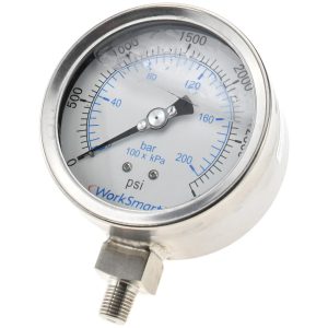 VALUE COLLECTION Pressure Gauge: 4" Dial, 3,000 psi, 1/4" Thread, NPT, Lower Mount 116AL35K03
