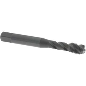 OSG Spiral Flute Tap: M8x1.00 Metric Fine, 3 Flutes, Bottoming, Vanadium High Speed Steel, Oxide Coated 1746601