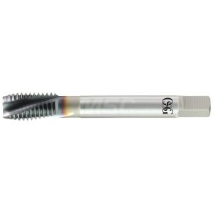 OSG Spiral Flute Tap: M6x1.00 Metric Coarse, 3 Flutes, Plug, Cobalt, Nitride Coated 1316300508