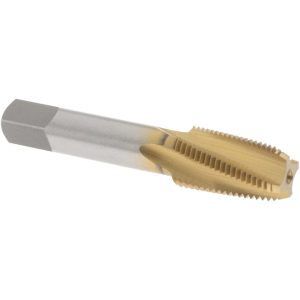 OSG Standard Pipe Tap: 1/8-27, NPT, 4 Flutes, Vanadium High Speed Steel, TiN Finish 1735205