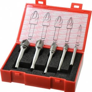 KEO Countersink Set: 5 Pc, 1/4 to 3/4" Head Dia, 6 Flute 919-001-032