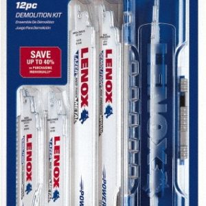LENOX 11 Piece, 6" to 9" Long x 0.042" to 0.062" Thick, Bi-Metal Reciprocating Saw Blade Set 1214412RKD