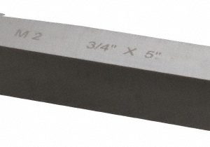 CLEVELAND Tool Bit Blank: 3/4" Wide, 3/4" High, 5" Long, M2 High-Speed Steel, Square C44525