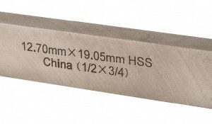 CLEVELAND Tool Bit Blank: 1/2" Wide, 3/4" High, 6" Long, M2 High-Speed Steel, Rectangle C44647