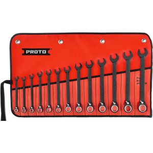 PROTO Combination Wrench Set: 13 Pc, 7 to 19 mm Wrench, Metric JSCVM-13S