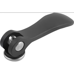 KIPP Adjustable Clamping Handle: #10-32 Thread, 0.71" Hub Dia, Black Powder Coat Cast Aluminum, Black K2120.15011A