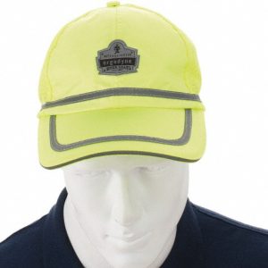 ERGODYNE Baseball Cap: Polyester, Lime, Size Universal 23239