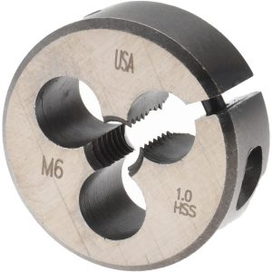 CLE-LINE Round Die: M6x1, 1" OD, High Speed Steel C65801
