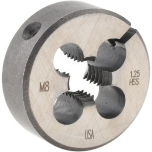 CLE-LINE Round Die: M8x1.25, 1" OD, High Speed Steel C65813