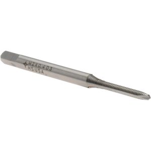 CLEVELAND Spiral Point Tap: M2 x 0.4, Metric Coarse, 2 Flutes, Plug, 6H, High Speed Steel, Bright Finish C57027