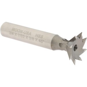 VALUE COLLECTION Dovetail Cutter: 45 &deg;, 3/4" Cut Dia, 7/32" Cut Width, High Speed Steel DT7508-45