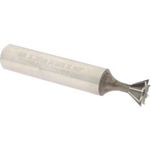 VALUE COLLECTION Dovetail Cutter: 60 &deg;, 3/8" Cut Dia, 3/16" Cut Width, High Speed Steel DT3758-60