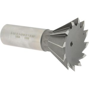VALUE COLLECTION Dovetail Cutter: 60 &deg;, 2-1/4" Cut Dia, 1-1/16" Cut Width, High Speed Steel DT225012-60