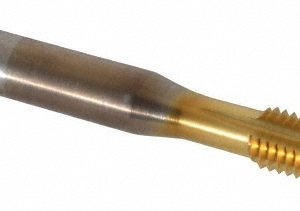 BALAX Straight Flute Tap: 1/4-28 UNF, 4 Flute, Bottoming Chamfer, Cobalt, Titanium Nitride Finish 54055-01T