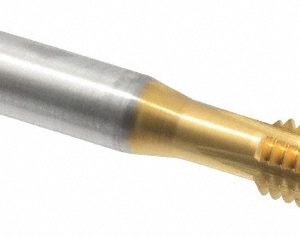BALAX Straight Flute Tap: 3/8-16 UNC, 4 Flute, Bottoming Chamfer, 3B Class of Fit, Cobalt, Titanium Nitride Finish 54083-01T