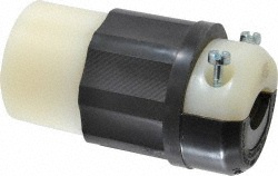 LEVITON Locking Inlet: Connector, Industrial, L15-30R, 250V, Black & White 2723