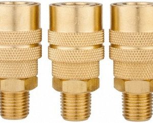 VALUE COLLECTION 5 Piece 1/4" Body 1/4 NPT 145 psi Brass Industrial Pneumatic Coupling Plug Set 2341082511
