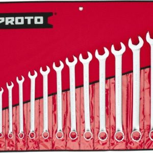 PROTO Combination Wrench Set: 15 Pc, 5/16 to 1-1/4" Wrench, Inch J1200FASD