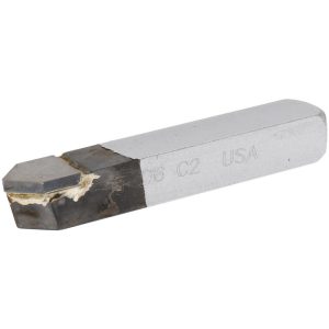 CLAPP & HANEY BRAZED TOOL Single Point Tool Bit: D-6, 3/8" Shank Width, 3/8" Shank Height, C2 Solid Carbide Tip, Neutral 510