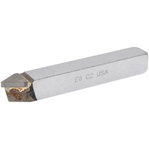CLAPP & HANEY BRAZED TOOL Single Point Tool Bit: E-8, 1/2" Shank Width, 1/2" Shank Height, C2 Solid Carbide Tip, Neutral 620