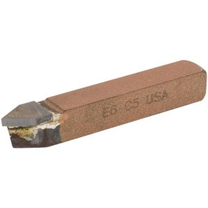 CLAPP & HANEY BRAZED TOOL Single Point Tool Bit: E-6, 3/8" Shank Width, 3/8" Shank Height, C5 Solid Carbide Tip, Neutral 611