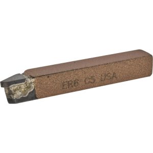 CLAPP & HANEY BRAZED TOOL Single Point Tool Bit: ER-6, 3/8" Shank Width, 3/8" Shank Height, C5 Solid Carbide Tip, Right Hand 704