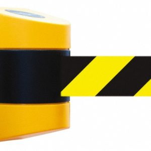 TENSATOR Pedestrian Barrier Tensabarrier: Plastic, Yellow, Wall Mount, Use with 898 Wall Receiver 897HC-35-D4