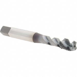 OSG Spiral Flute Tap: Metric Fine, 3 Flute, Modified Bottoming Chamfer, 3B Class of Fit, Vanadium High-Speed Steel, TiCN Finish 2991308