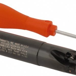 KENNAMETAL Indexable Square-Shoulder End Mill: M1D100E1403W100L175, 1" Cut Dia, 0.58" Max Depth of Cut, 1" Dia Weldon Flat Shank 2479508