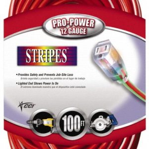 SOUTHWIRE 100', 12/3 Gauge/Conductors, Red/White Outdoor Extension Cord 2549SW0041