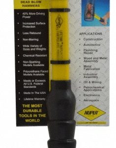 NUPLA Dead Blow Hammer: 3 lb Head, 2-3/16" Face Dia, Urethane Head 10063