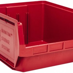 QUANTUM STORAGE Plastic Hopper Stacking Bin: Red QMS543RD